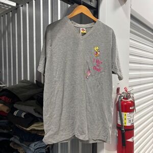 Looney Tunes Tweety Bird I Wuv to Shop V Neck T Shirt Womens XXL